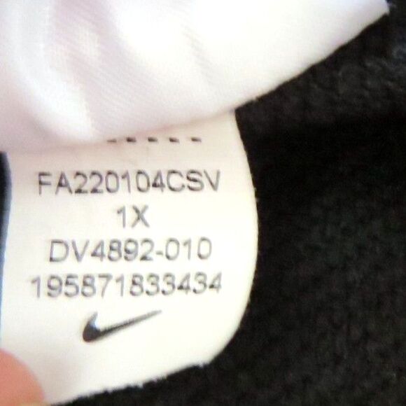 Nike Women's Dri-Fit Get Fit Big Swoosh Sweatshirt   Black 1X EUC - Picture 9 of 9